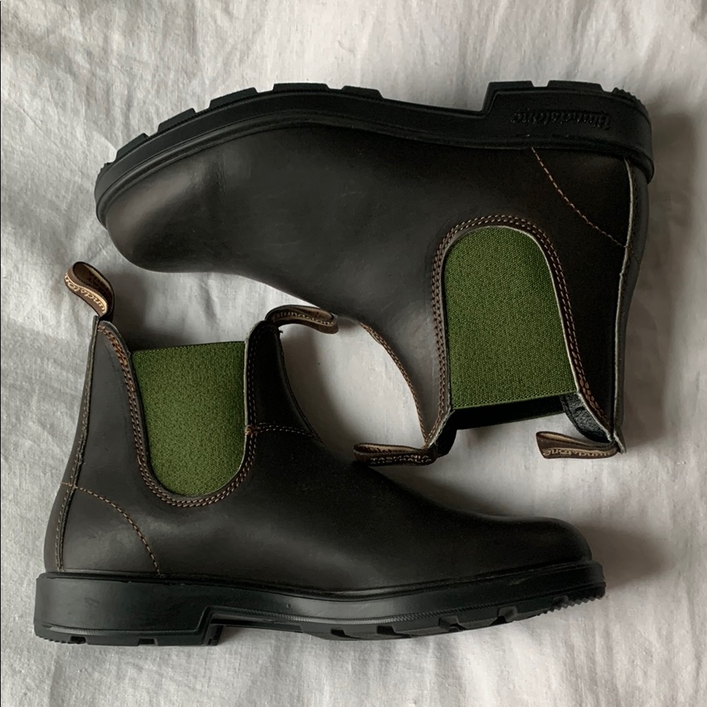 Blundstone Men's Brown and Green Chelsea Boots